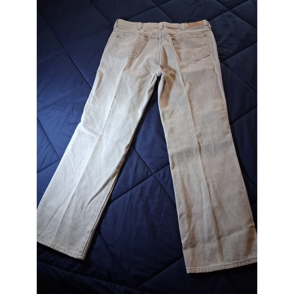 Levi's 557 For Cowboys Vintage Mens 38x29 Gray Jeans Made in USA Straight Leg